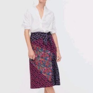 J.Crew x Liberty Tie Waist Floral Midi Skirt